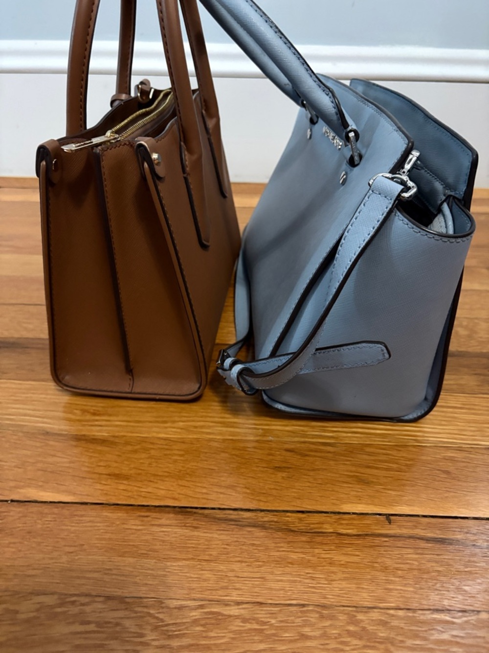 Michael Kors Brown & Light Blue purses both 2 included crossbody satchel bag set - Picture 16 of 16